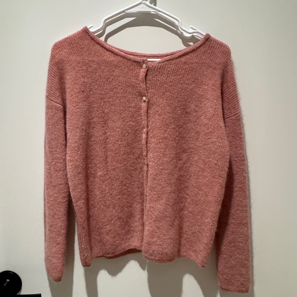 Sézane Blush Pink Button-Up Cardigan